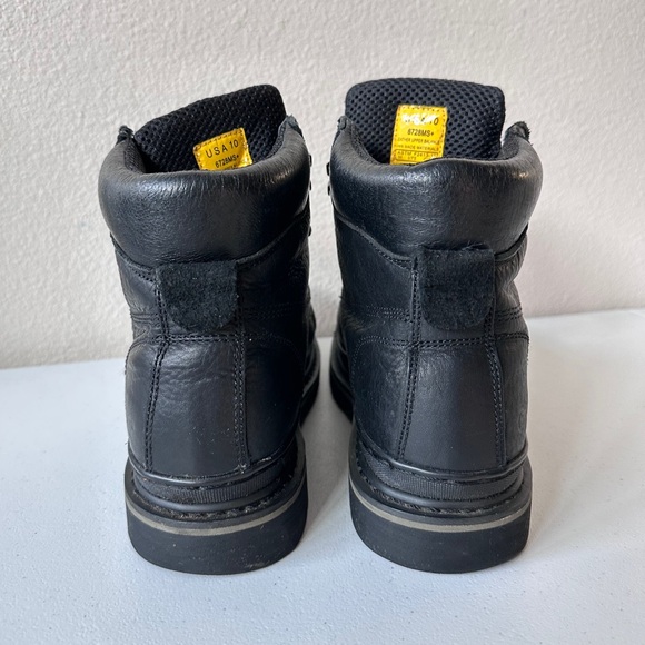 MEN'S CACTUS BLACK STEEL TOE OIL & SLIP RESISTANT WORK BOOT SIZE 10 - Picture 4 of 15